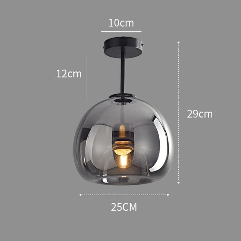 Miravique Copper Glass Semi Flush Mount Ceiling Light