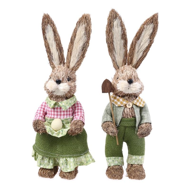 Collectible Easter Bunny in Garden (2 pcs)