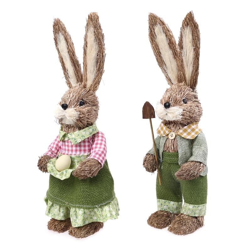 Collectible Easter Bunny in Garden (2 pcs)