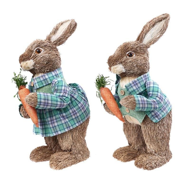 Collectible Easter Bunny in Garden (2 pcs)