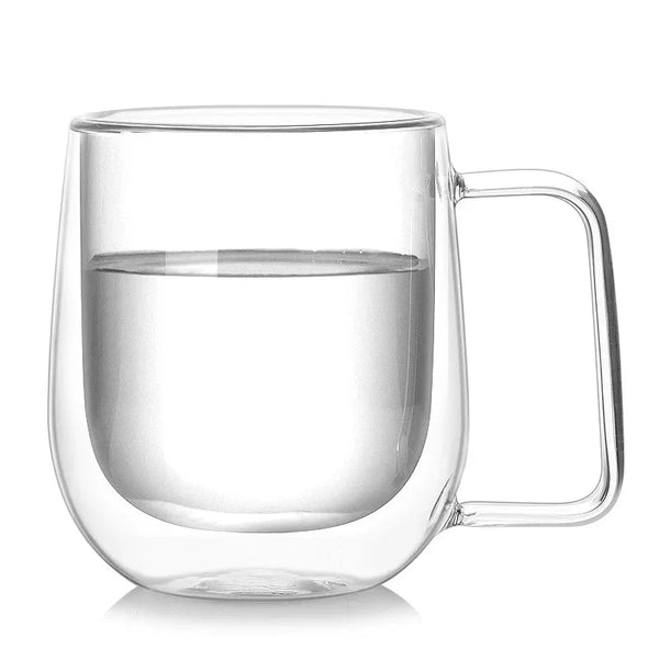 Colourful Double Walled Transparent Coffee Mug