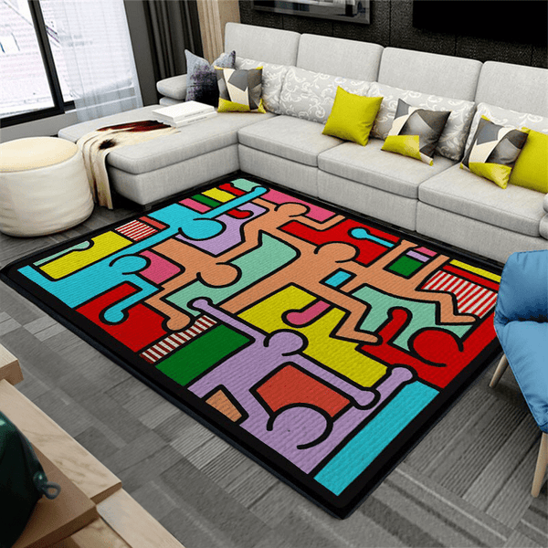 Colourful Retro Abstract Style Rug