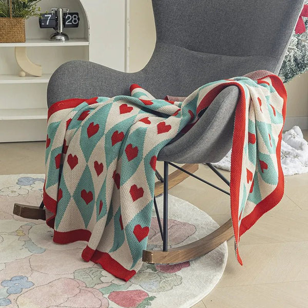 Comfortable & Cosy Hearts Sofa Blanket