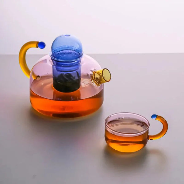 Contrasting Color Translucent Kettle & Mug