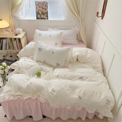 Coquette Aesthetic Ruffle Bedding Set