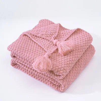 Woollen Knitted Tassel Sofa Blanket