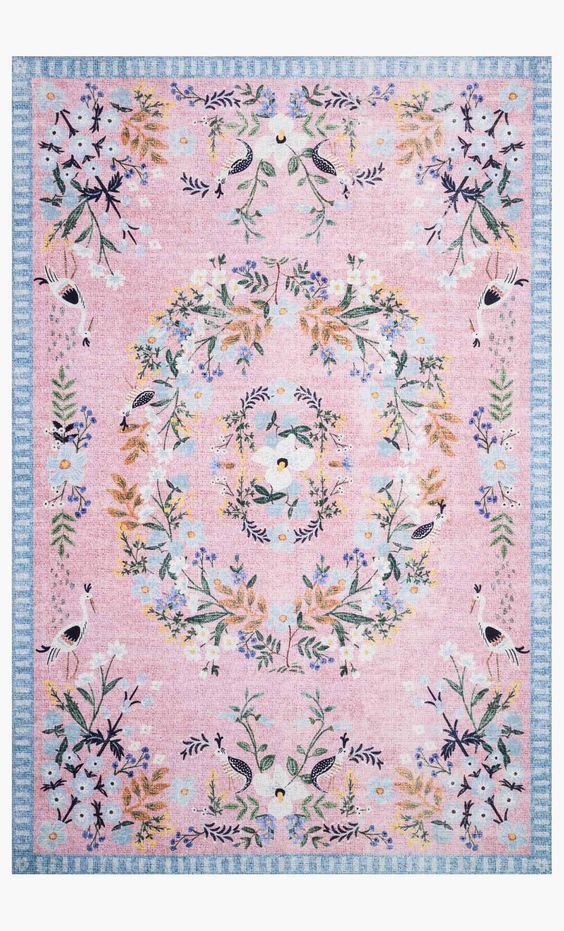 Retro Boho Bird Floral Rug Carpet Large Area Living Room Balcony