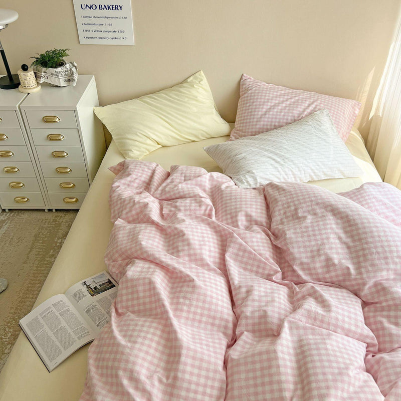 Pastel Plaid Bedsheet Set