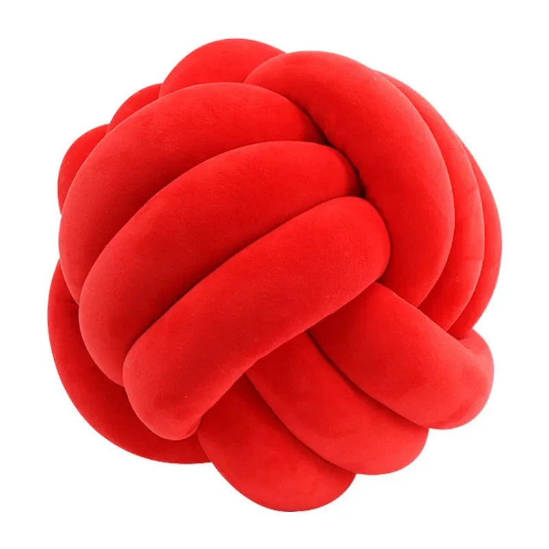 Decorative Knotted Suede Effect Ball Pillow – Soft Knot Cushion for Home Decor