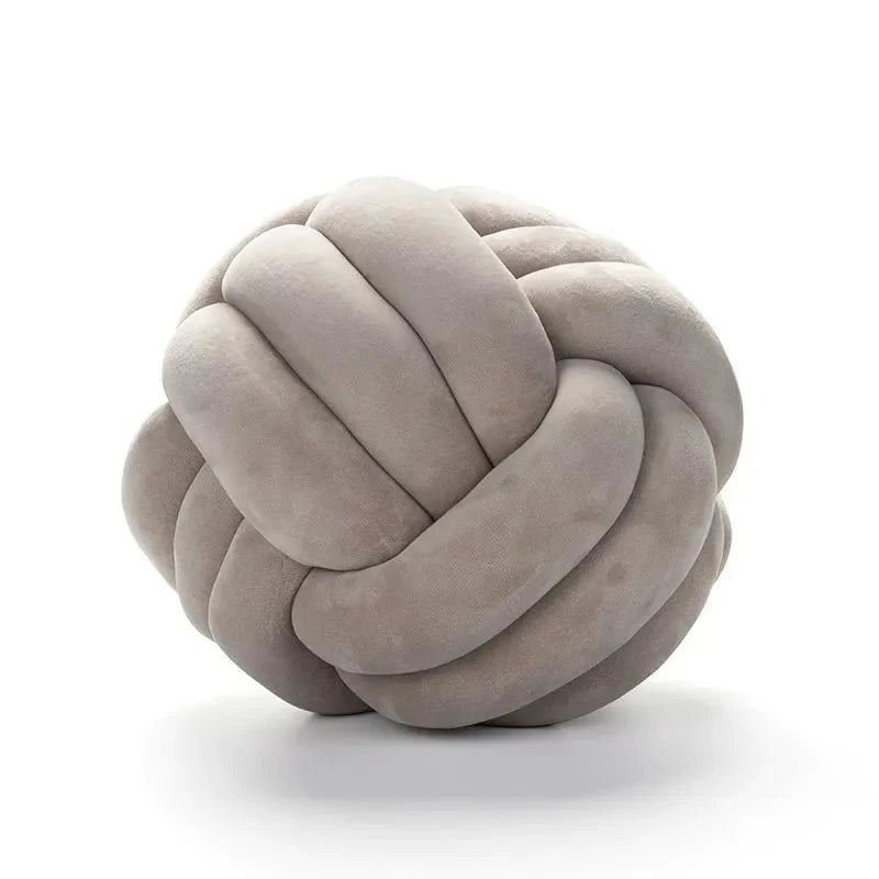 Decorative Knotted Suede Effect Ball Pillow – Soft Knot Cushion for Home Decor