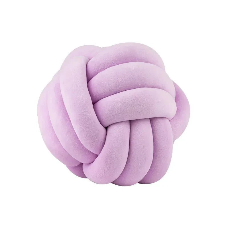 Decorative Knotted Suede Effect Ball Pillow – Soft Knot Cushion for Home Decor