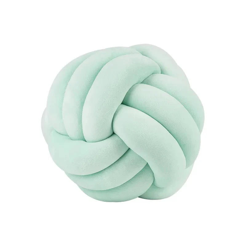 Decorative Knotted Suede Effect Ball Pillow – Soft Knot Cushion for Home Decor