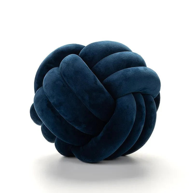 Decorative Knotted Suede Effect Ball Pillow – Soft Knot Cushion for Home Decor