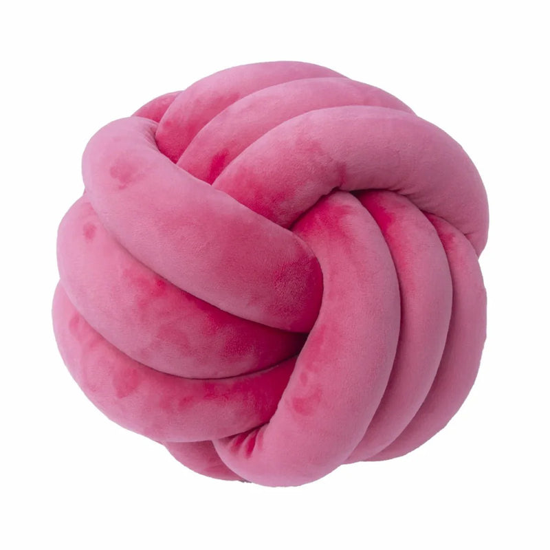 Decorative Knotted Suede Effect Ball Pillow – Soft Knot Cushion for Home Decor