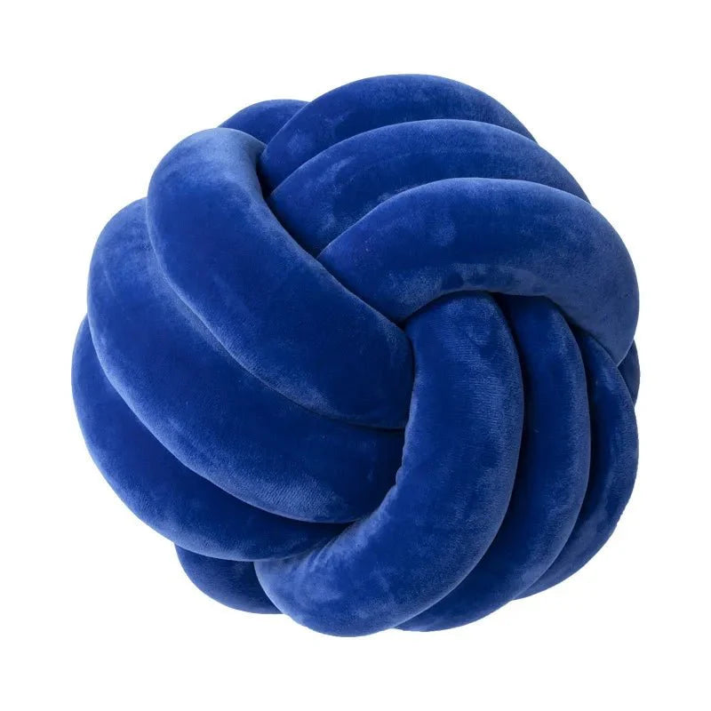 Decorative Knotted Suede Effect Ball Pillow – Soft Knot Cushion for Home Decor