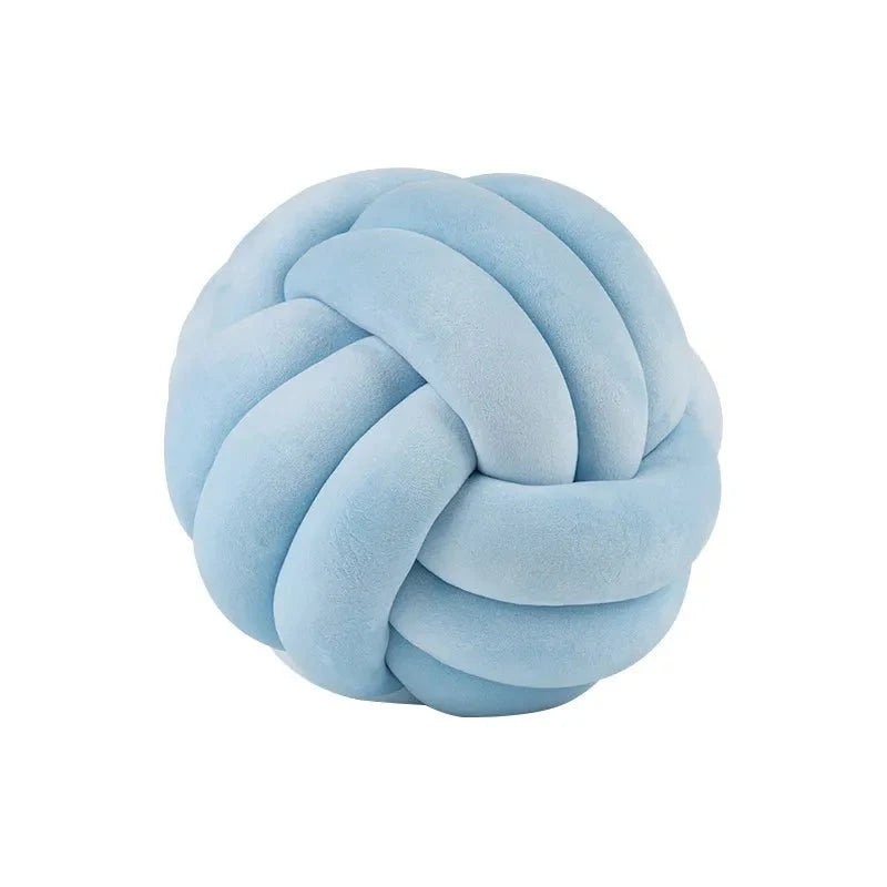 Decorative Knotted Suede Effect Ball Pillow – Soft Knot Cushion for Home Decor