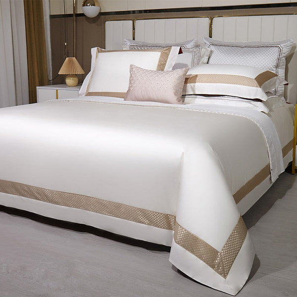 Miravique White Egyptian Cotton Bedding Set