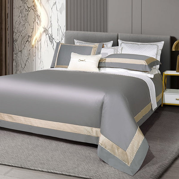 Miravique Grey Egyptian Cotton Bedding Set