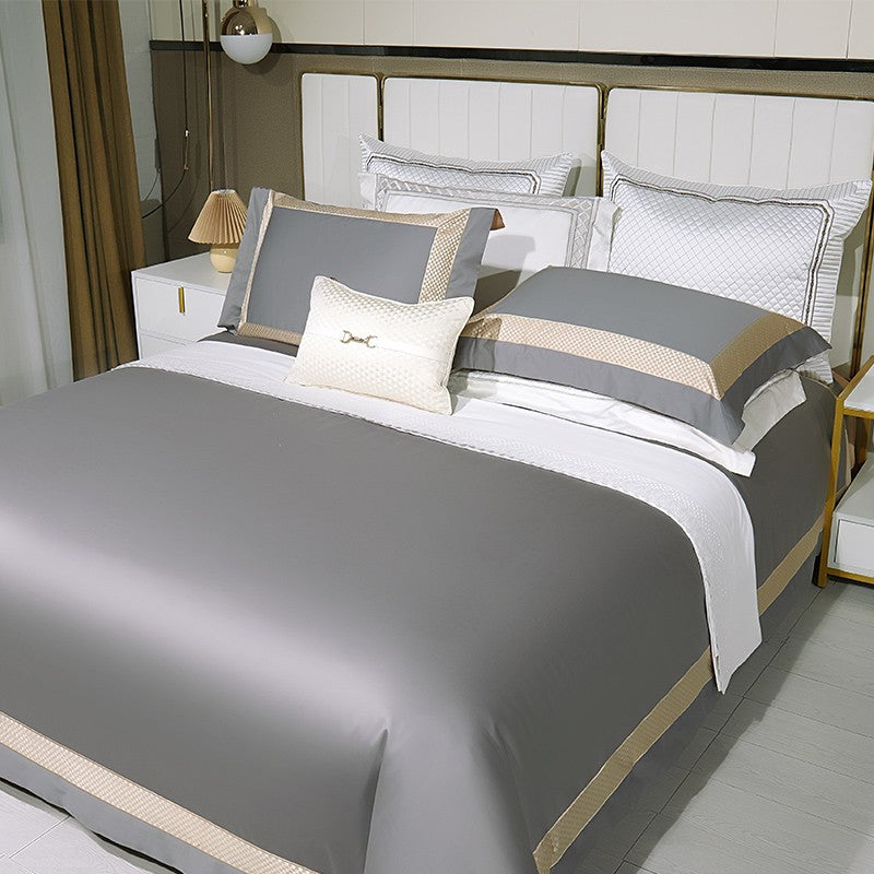 Miravique Grey Egyptian Cotton Bedding Set