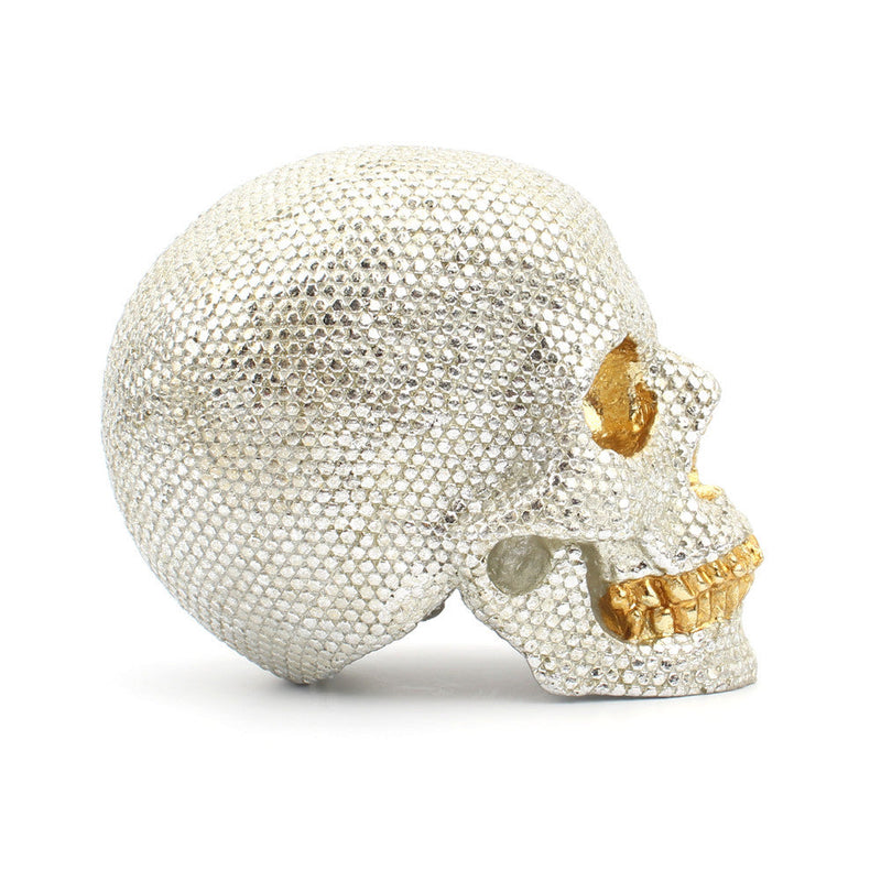 Gold And Silver Beads Skull Home Decoration