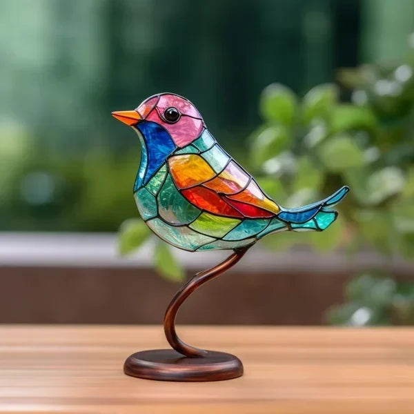 LuxeHome - AvianElegance Birds in Colored Glass for a Sophisticated Interior Design