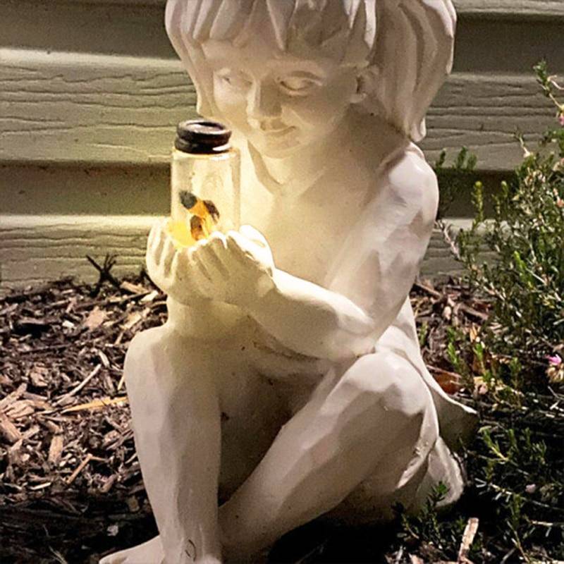 Ethan and Emma with Fireflies Garden Statue