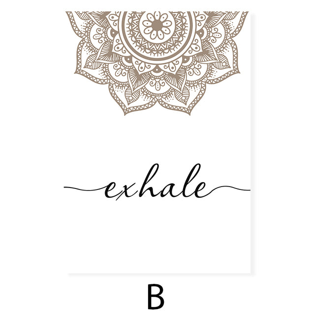 Exhale Inhale Mandala Mindfulness Wall Art