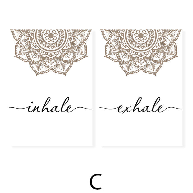 Exhale Inhale Mandala Mindfulness Wall Art