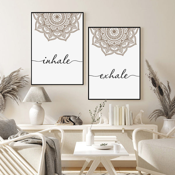 Exhale Inhale Mandala Mindfulness Wall Art