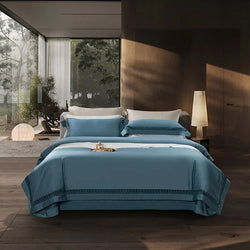 Miravique Blue Egyptian Cotton Bedding Set