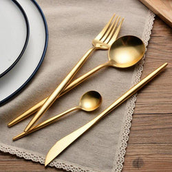 Matte Gold 24-Piece Flatware Cutlery Set