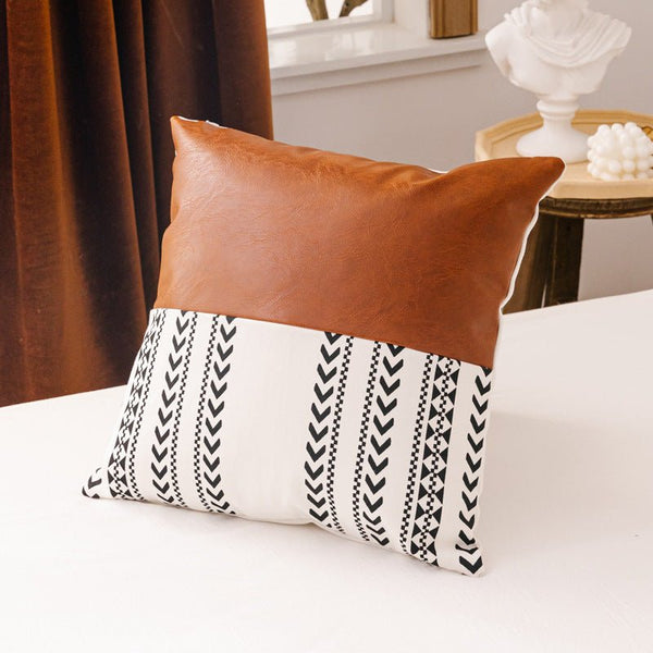 Faux Leather Chevron Cushions