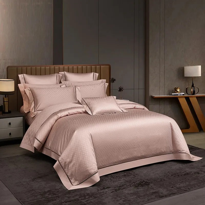 Miravique Rose Jacquard Egyptian Cotton Luxury Bedding Set