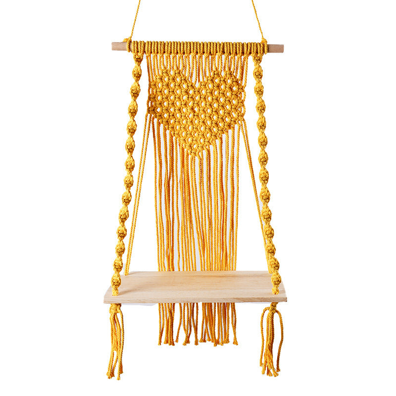 Colorful Woven Macramé Hanging Shelf