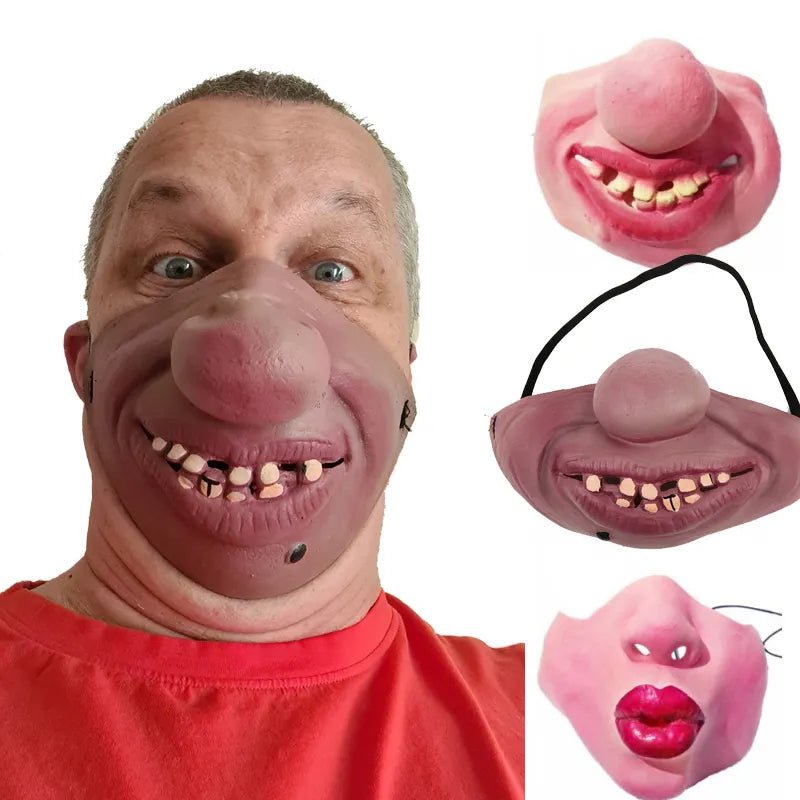 Funny Half Face Horrible Masks - Scary Cosplay Mask Costume for Halloween Party