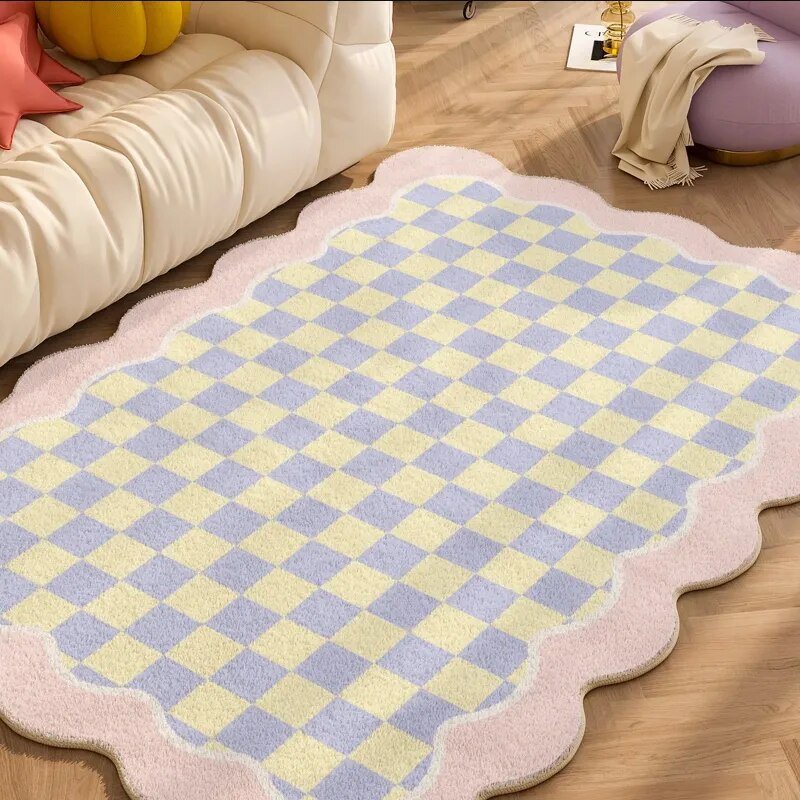 Geometric Pastel Coloured Living Room Rug