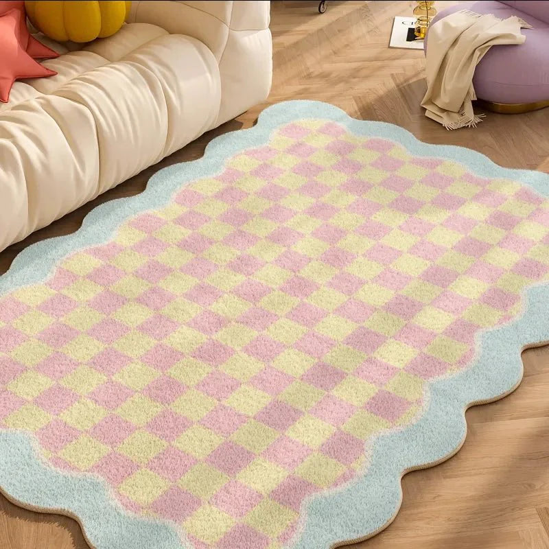 Geometric Pastel Coloured Living Room Rug