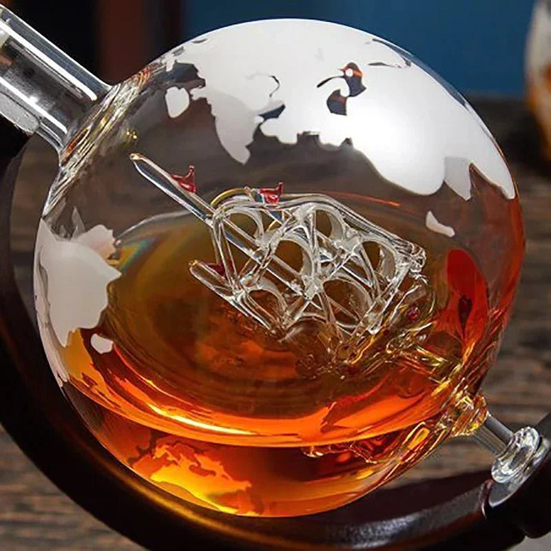 Globe Decanter & Whisky Glasses Set