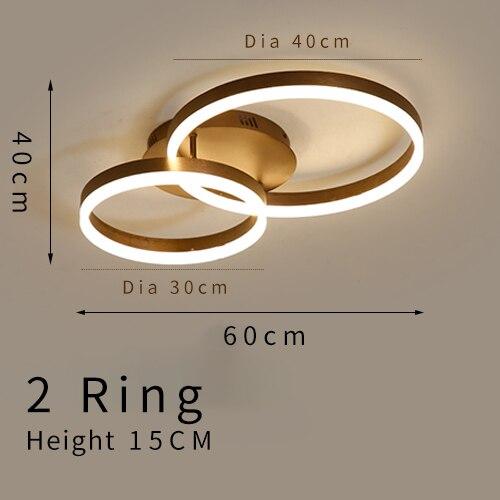 Gold Circular LED Rings Ceiling Light Chandelier