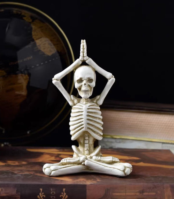 Halloween Skeleton in Yoga Pose Decor