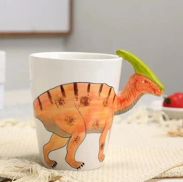 Hand Painted Ceramic Dinosaur Mug