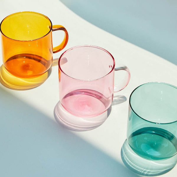 Heat Resistant Coloured Glass Coffee Cup