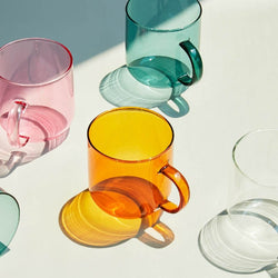 Heat Resistant Coloured Glass Coffee Cup