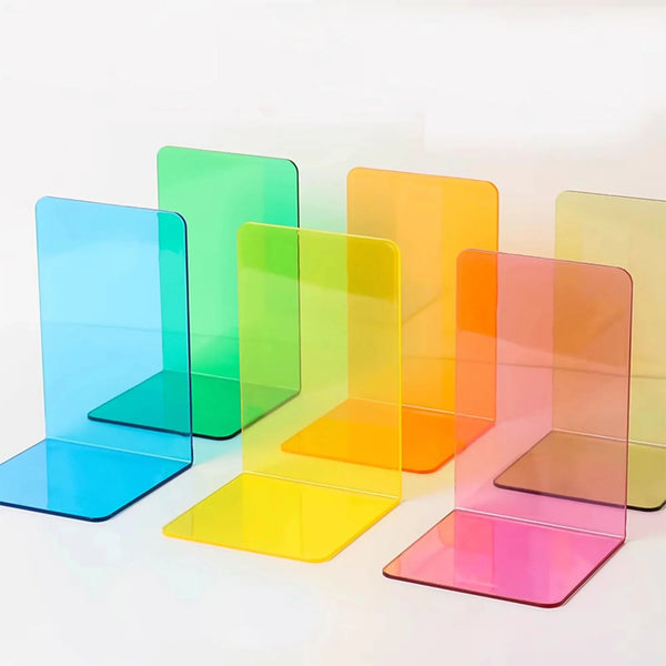 Heavy Duty Clear Acrylic Bookends for Home and Office Organization