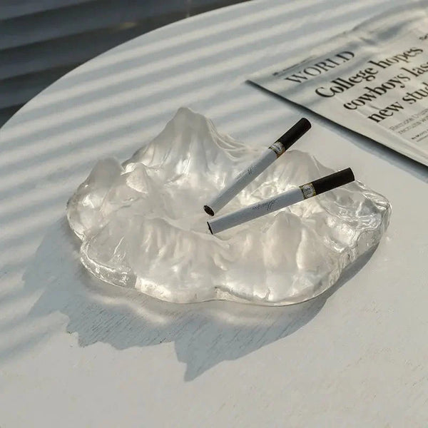 Ice Style Mountain Glass Ashtray Decoration