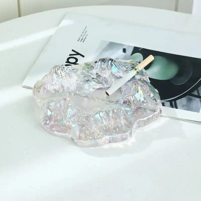 Ice Style Mountain Glass Ashtray Decoration