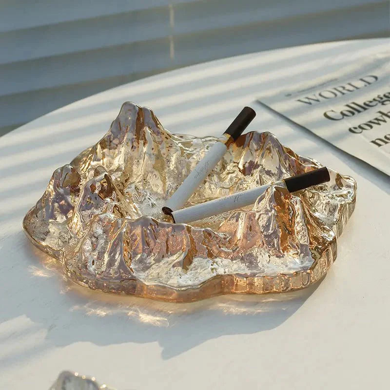 Ice Style Mountain Glass Ashtray Decoration