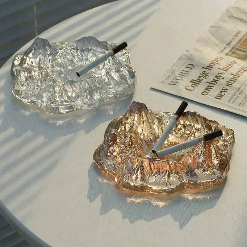 Ice Style Mountain Glass Ashtray Decoration