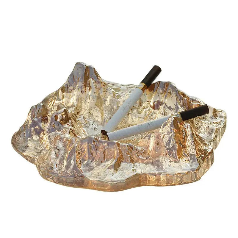 Ice Style Mountain Glass Ashtray Decoration