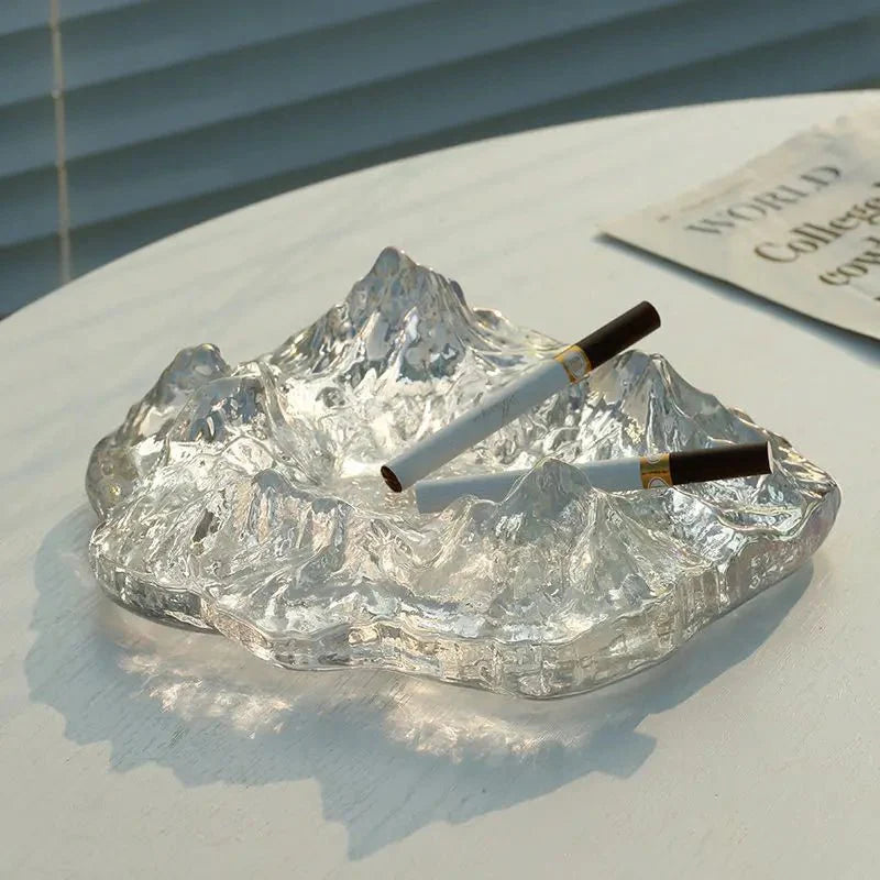 Ice Style Mountain Glass Ashtray Decoration